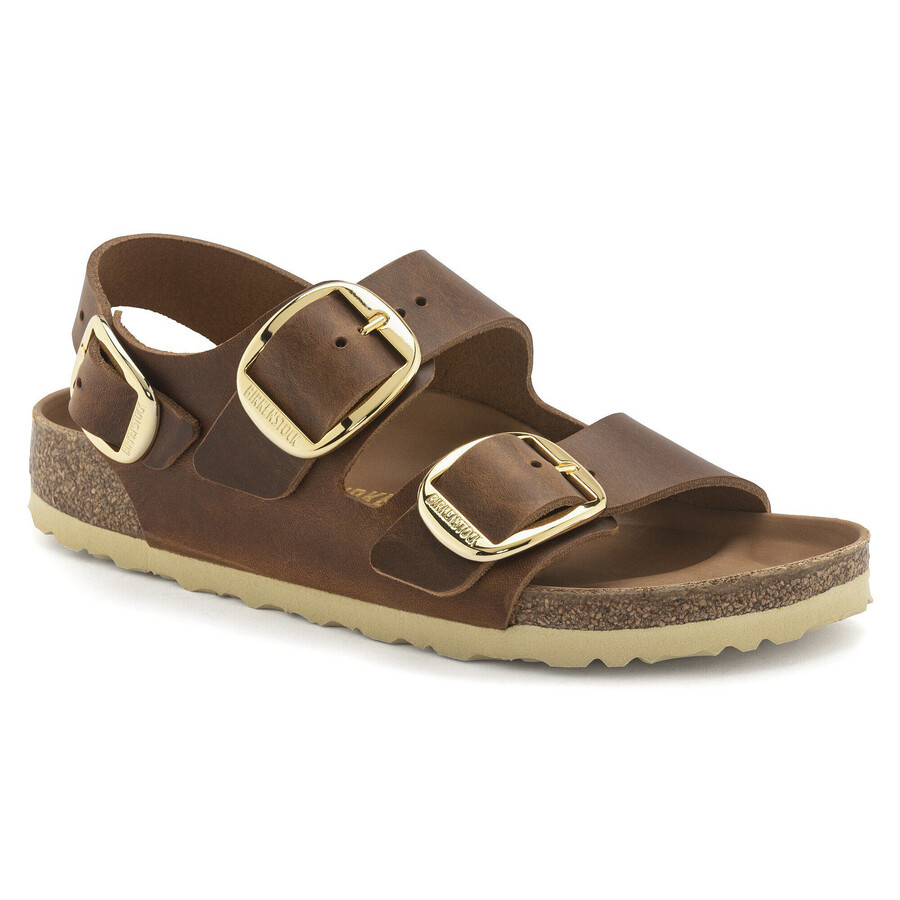 milano big buckle natural leather oiled
