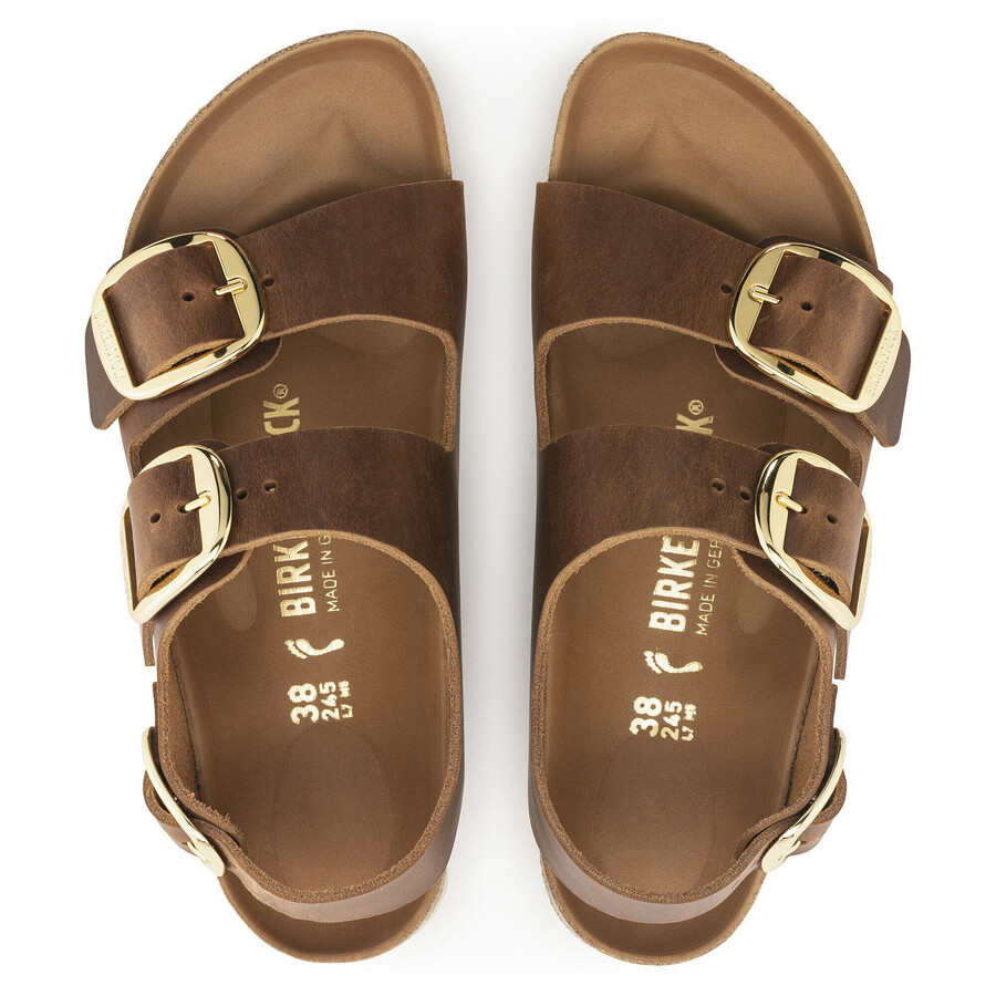 milano big buckle natural leather oiled