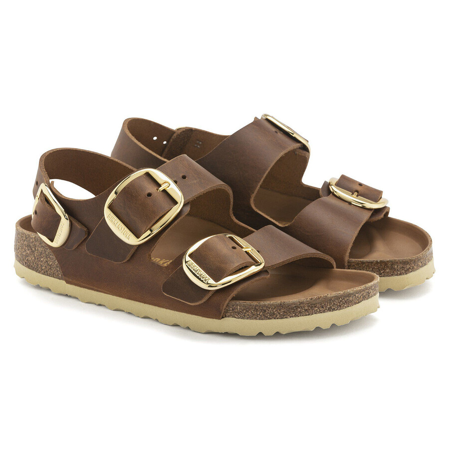 milano big buckle natural leather oiled