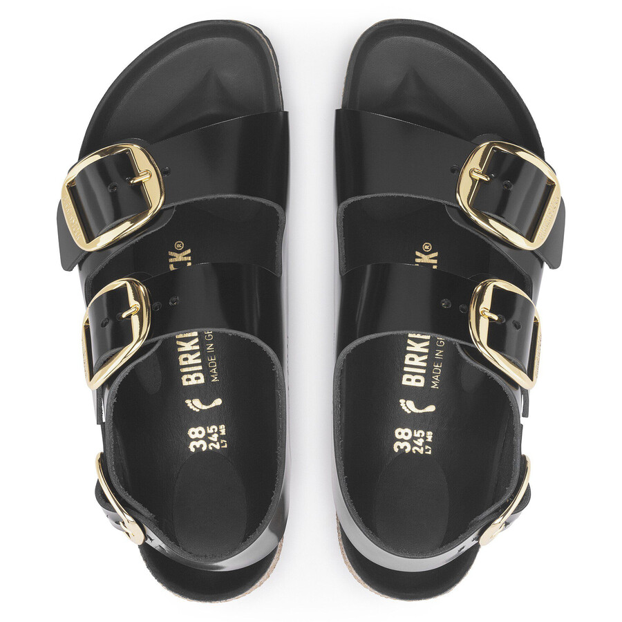 milano big buckle natural leather patent