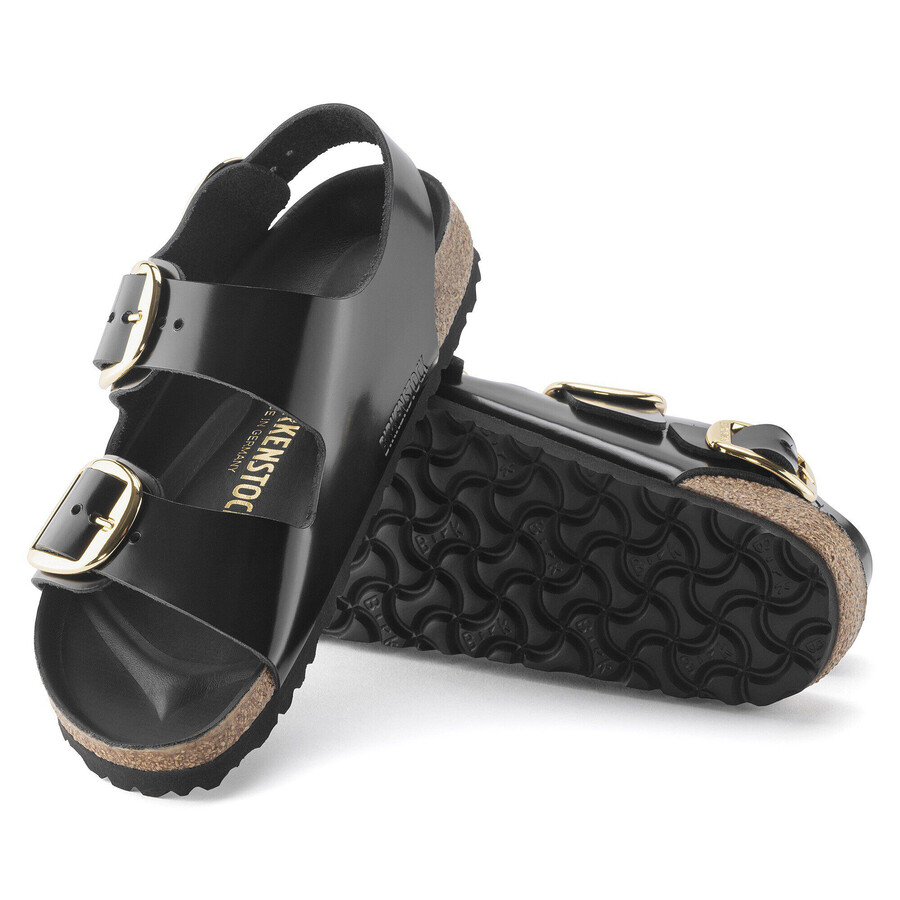 milano big buckle natural leather patent