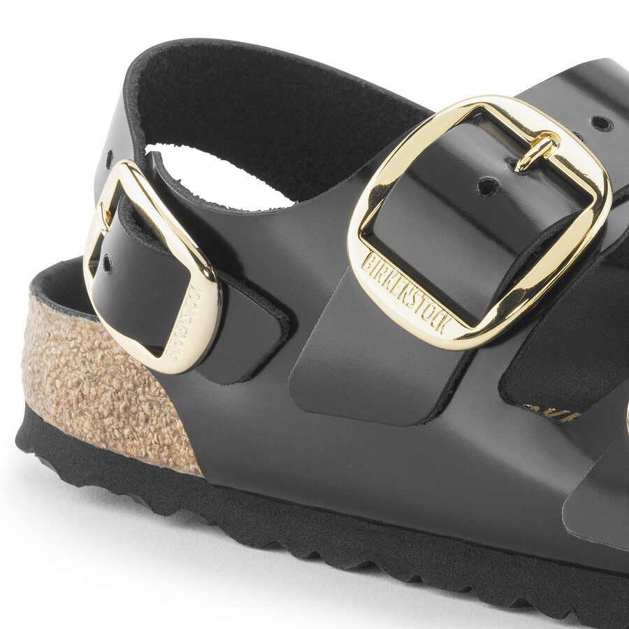 milano big buckle natural leather patent
