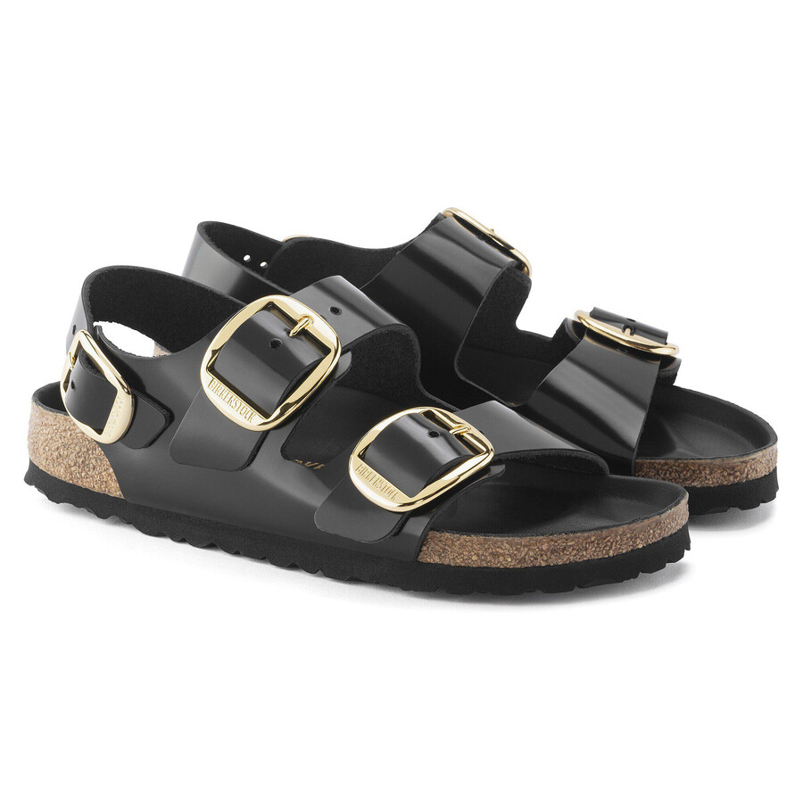 milano big buckle natural leather patent