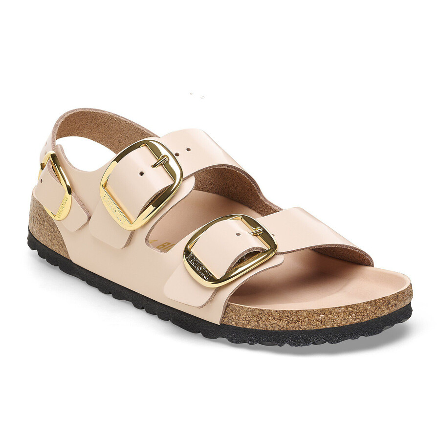 milano big buckle natural leather patent