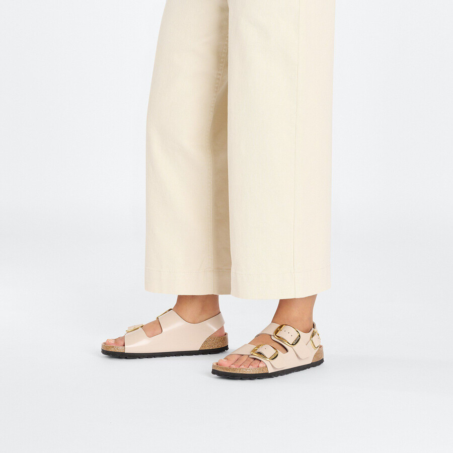 milano big buckle natural leather patent