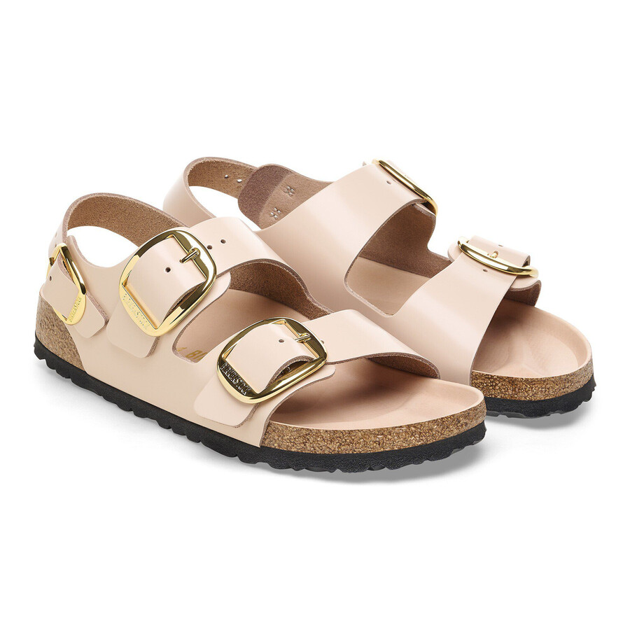 milano big buckle natural leather patent