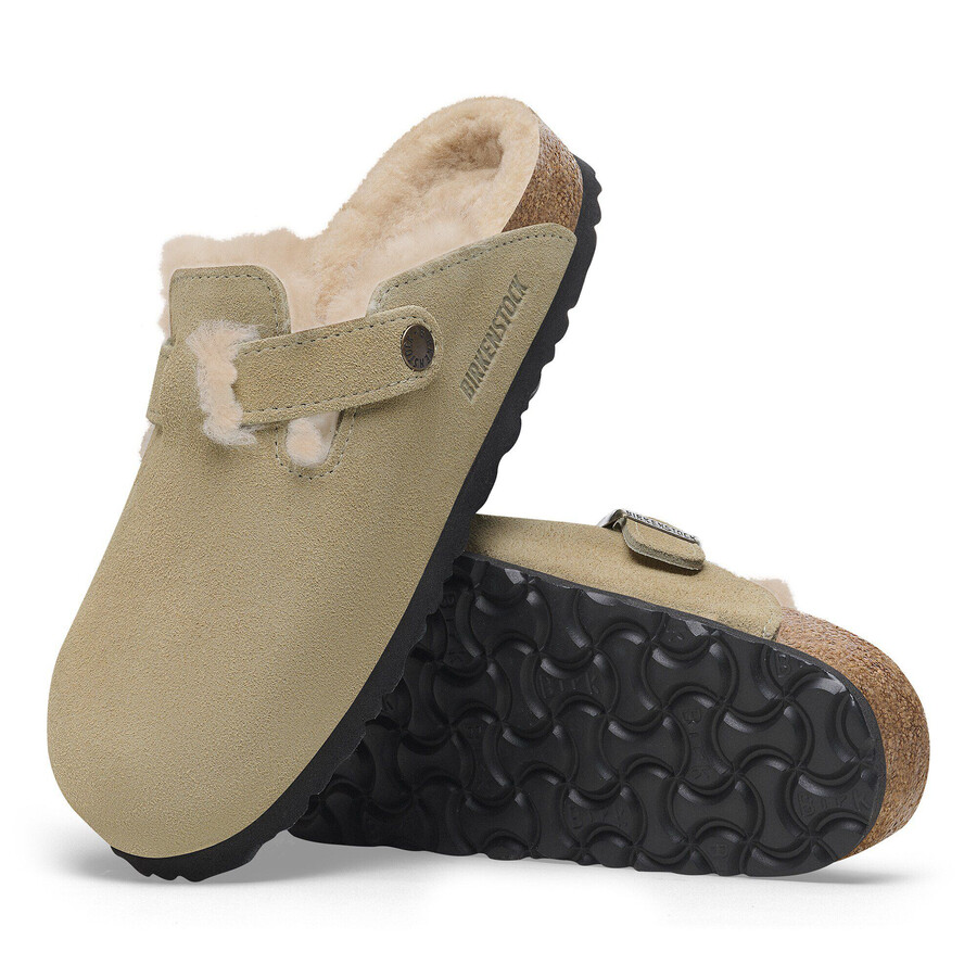 boston shearling suede leather