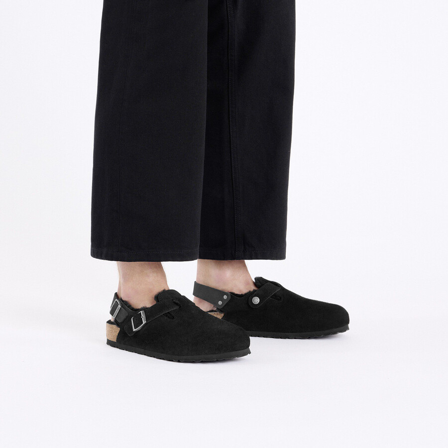 tokio shearling suede leather