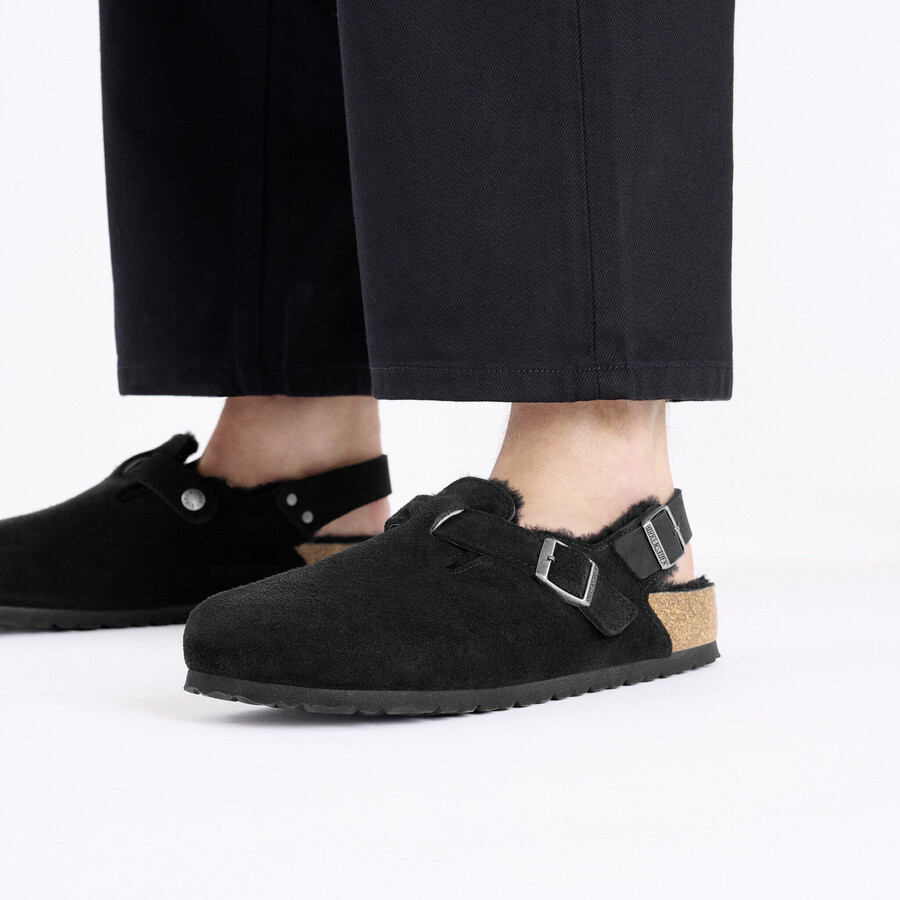 tokio shearling suede leather