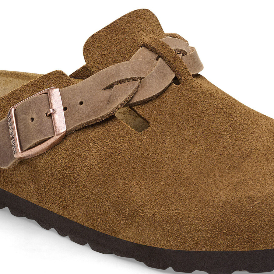 boston braided suede leather