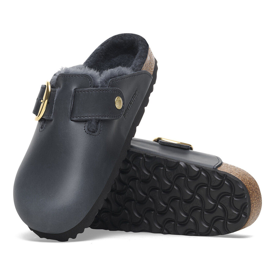 boston big buckle shearling natural leather oiled