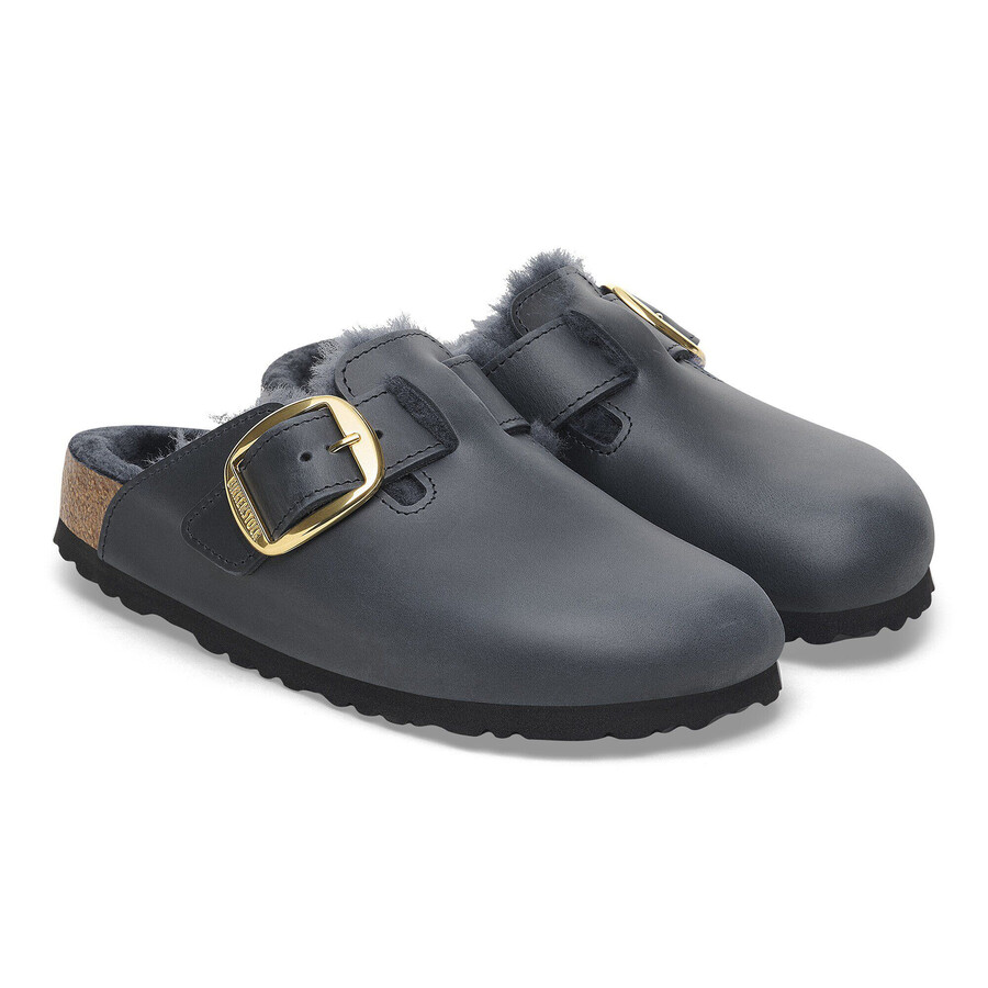 boston big buckle shearling natural leather oiled