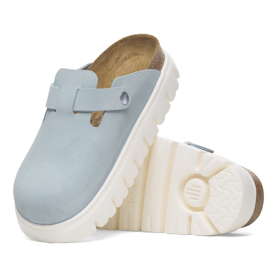 boston chunky suede leather baby blue