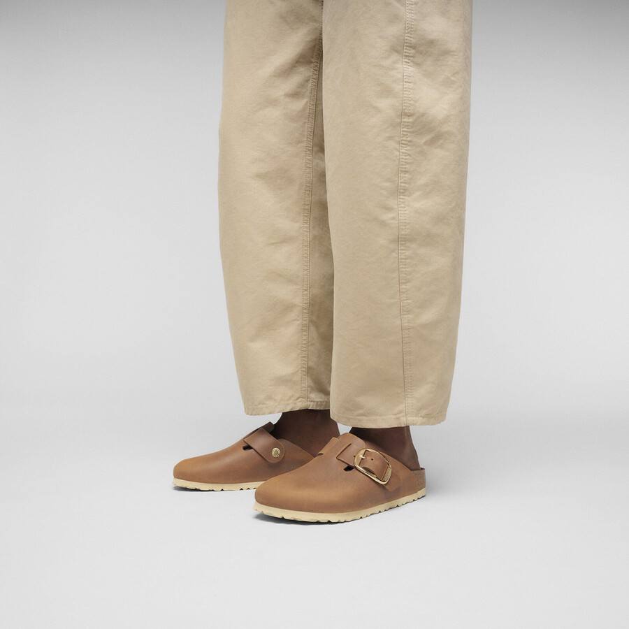 boston big buckle natural leather oiled