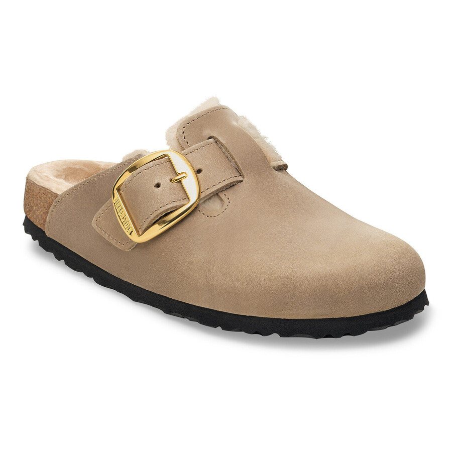 boston big buckle shearling natural leather oiled