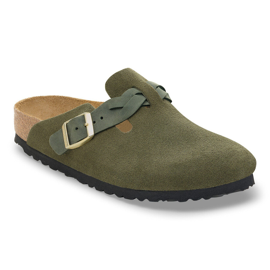 boston braided suede leather