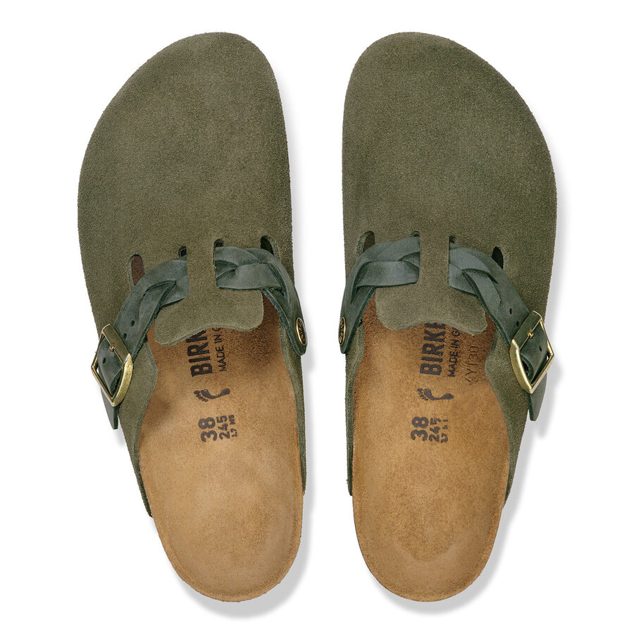 boston braided suede leather