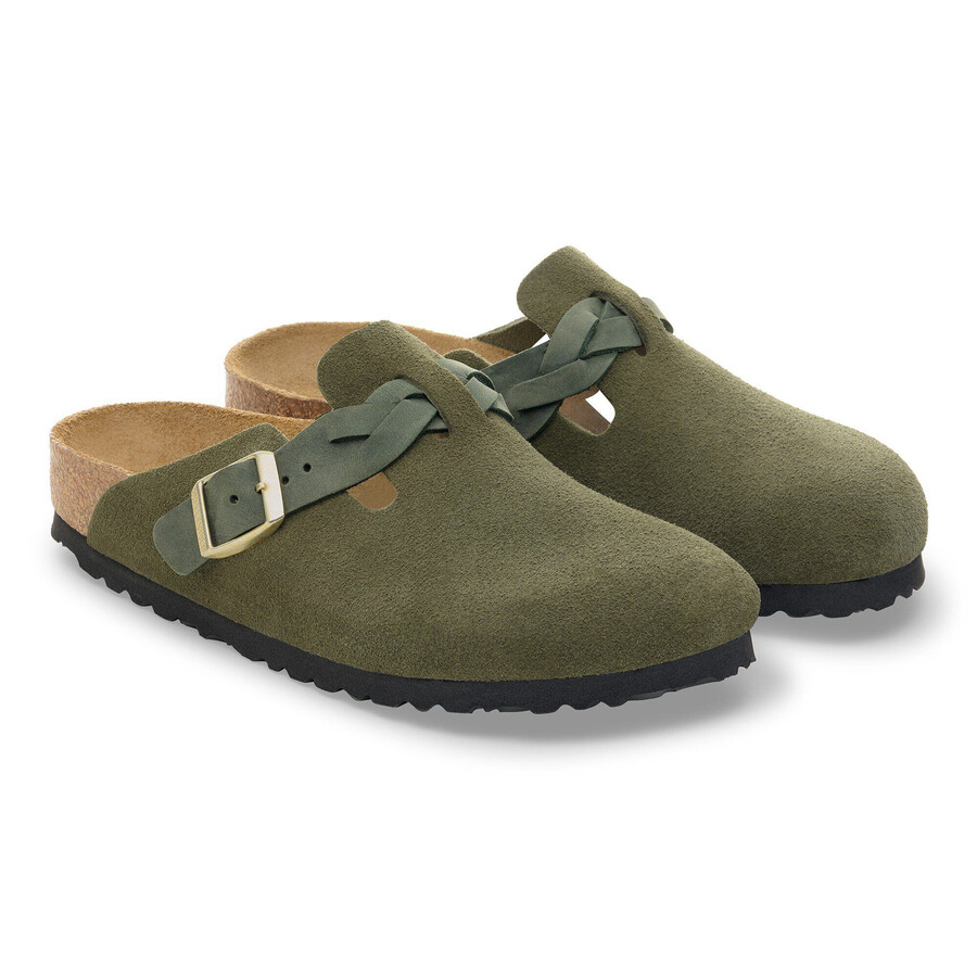boston braided suede leather