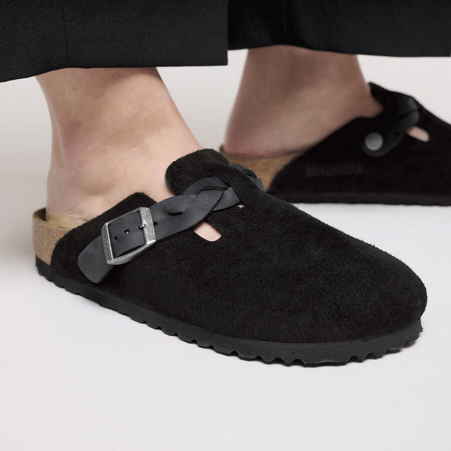 boston braided suede leather