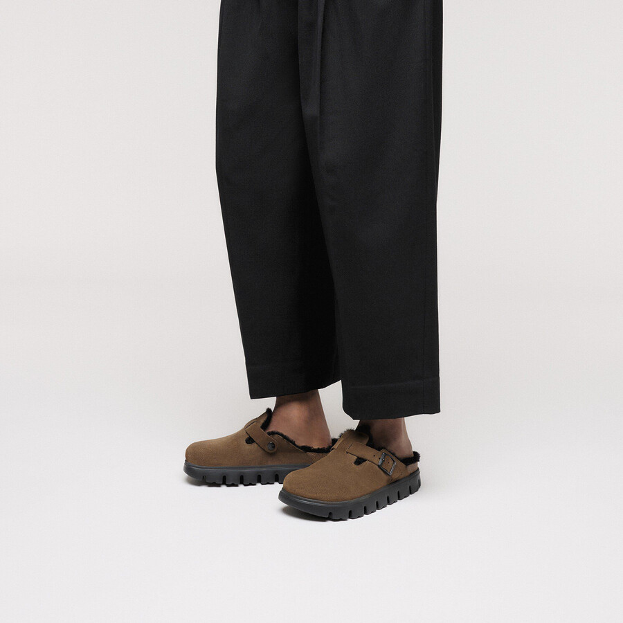 boston pap chunky shearling suede leather