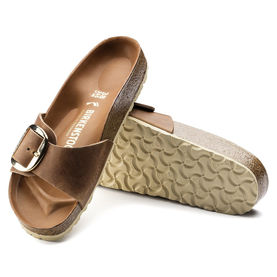 madrid big buckle natural leather oiled