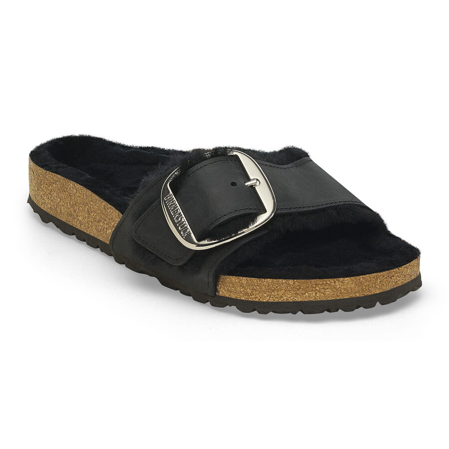 madrid big buckle shearling natural leather oiled