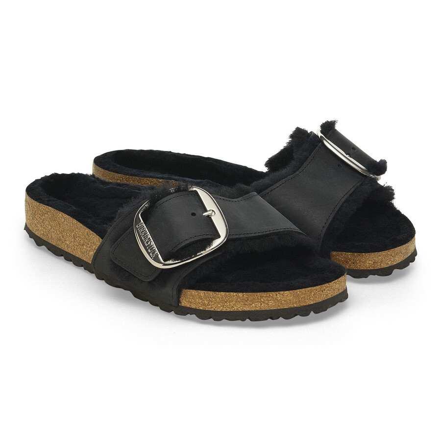 madrid big buckle shearling natural leather oiled