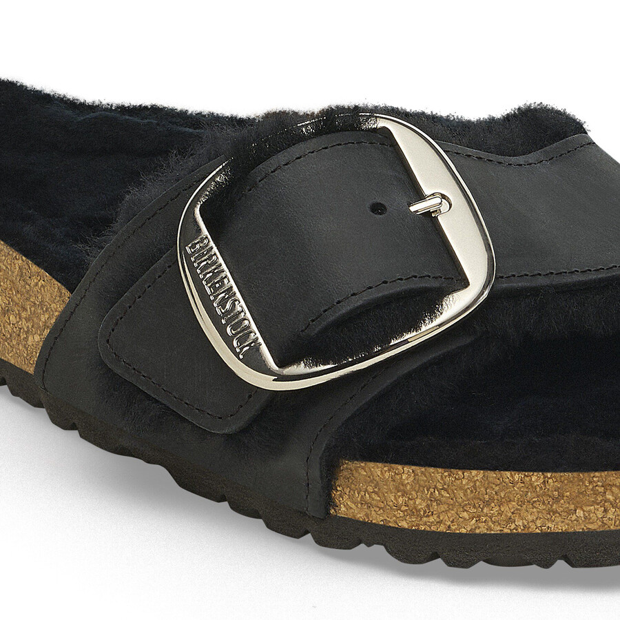 madrid big buckle shearling natural leather oiled