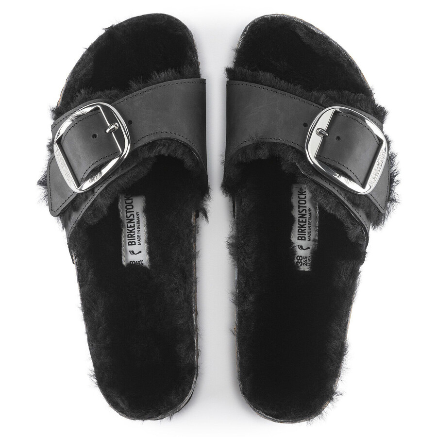 madrid big buckle shearling natural leather oiled