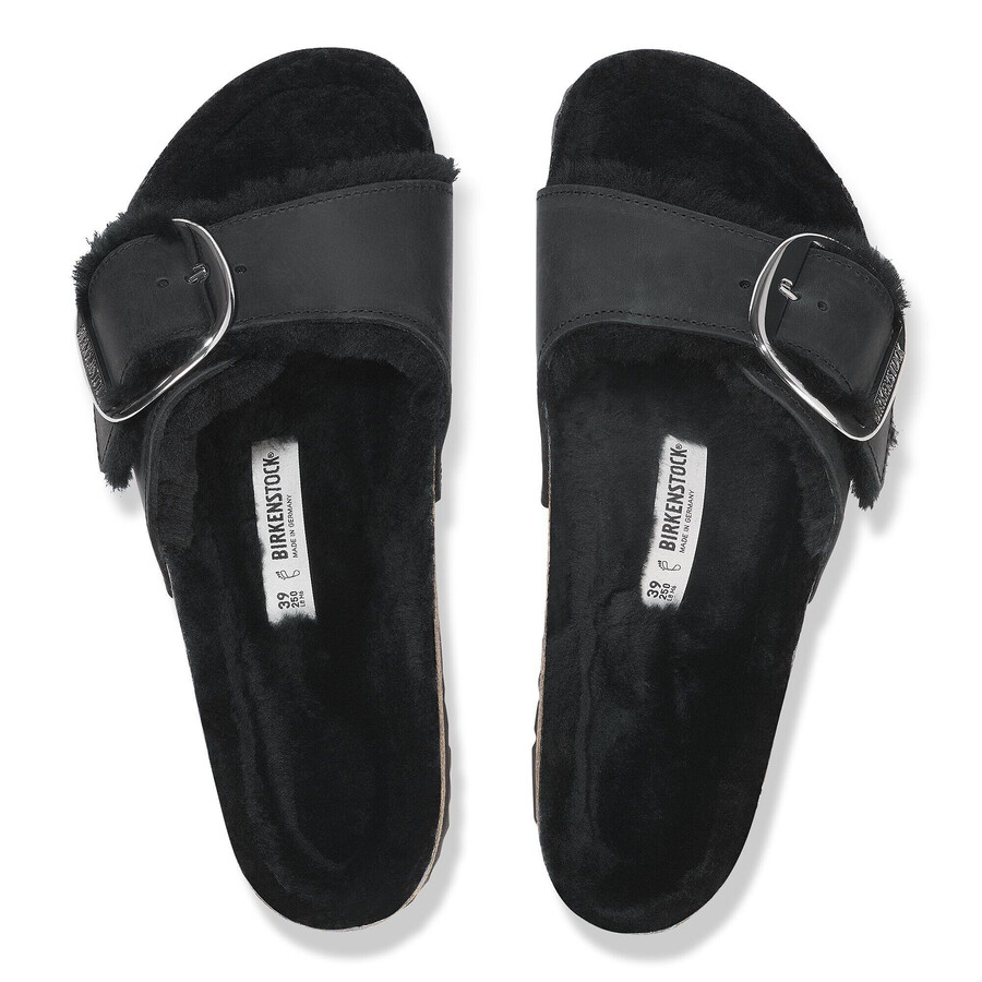 madrid big buckle shearling natural leather oiled