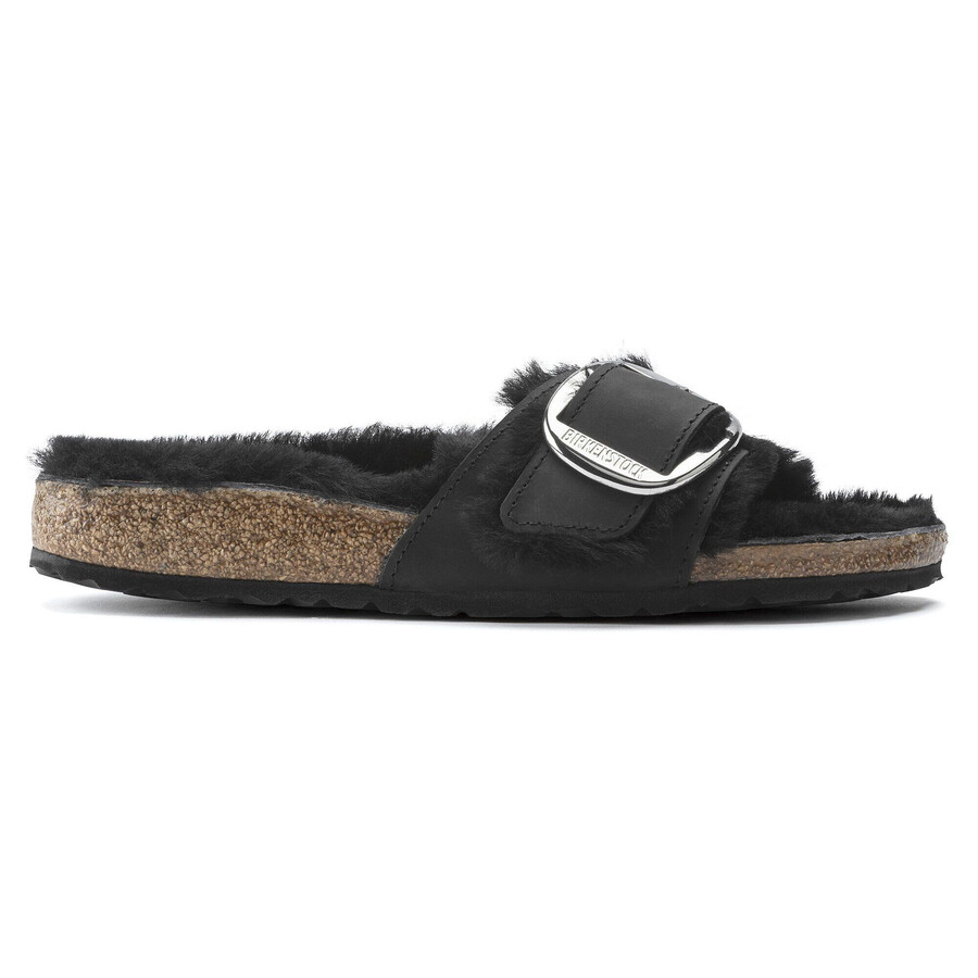 madrid big buckle shearling natural leather oiled