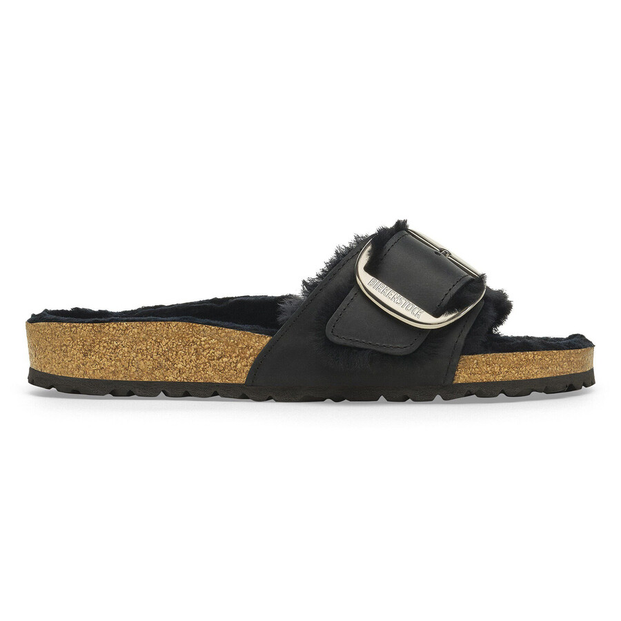 madrid big buckle shearling natural leather oiled