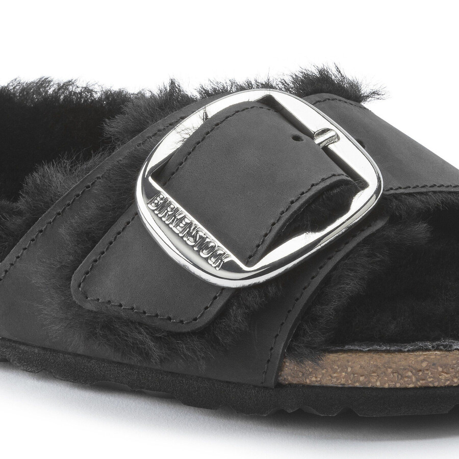 madrid big buckle shearling natural leather oiled