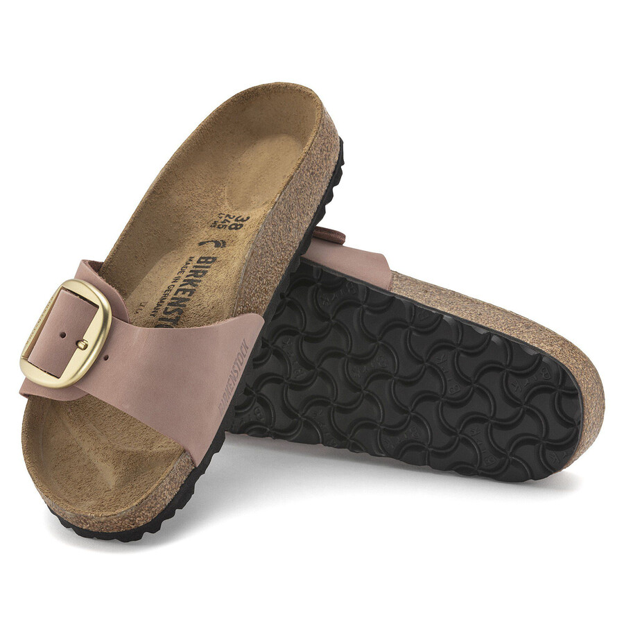 madrid big buckle natural leather nubuck
