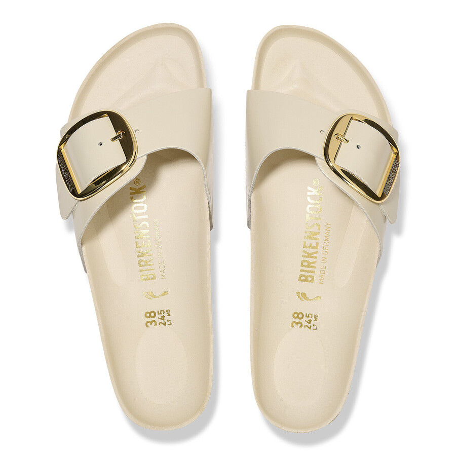 madrid big buckle natural leather patent