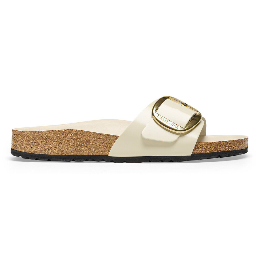 madrid big buckle natural leather patent