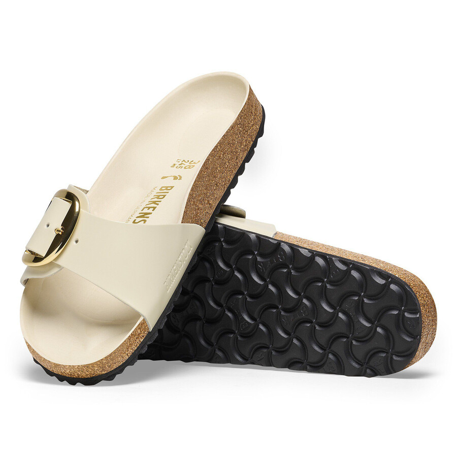 madrid big buckle natural leather patent