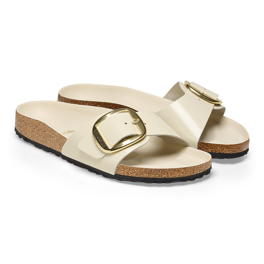 madrid big buckle natural leather patent