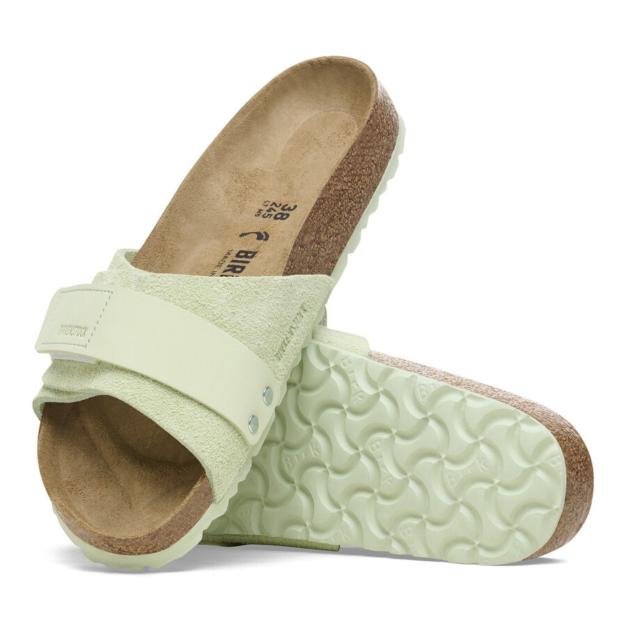 oita suede leather faded lime