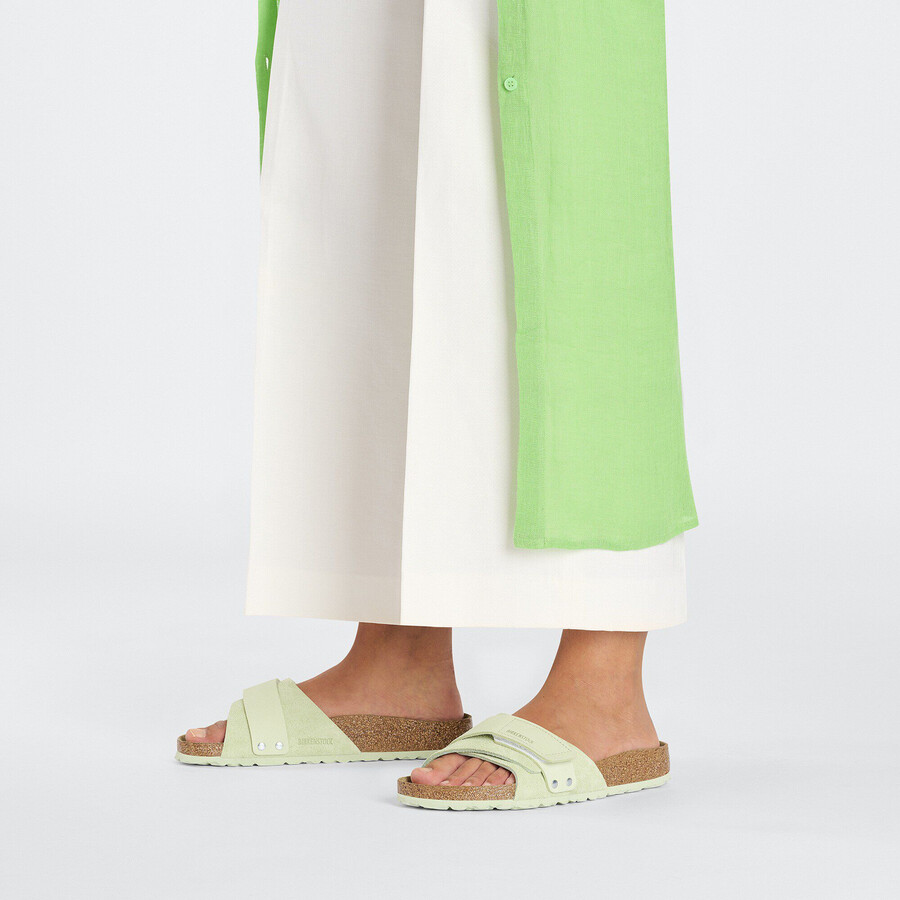oita suede leather faded lime