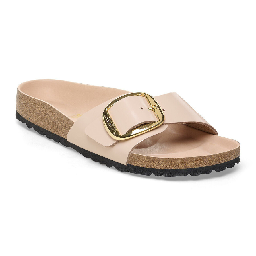 madrid big buckle natural leather patent