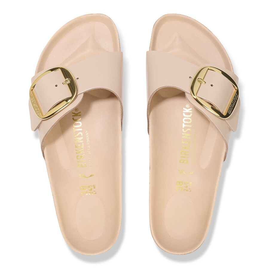madrid big buckle natural leather patent