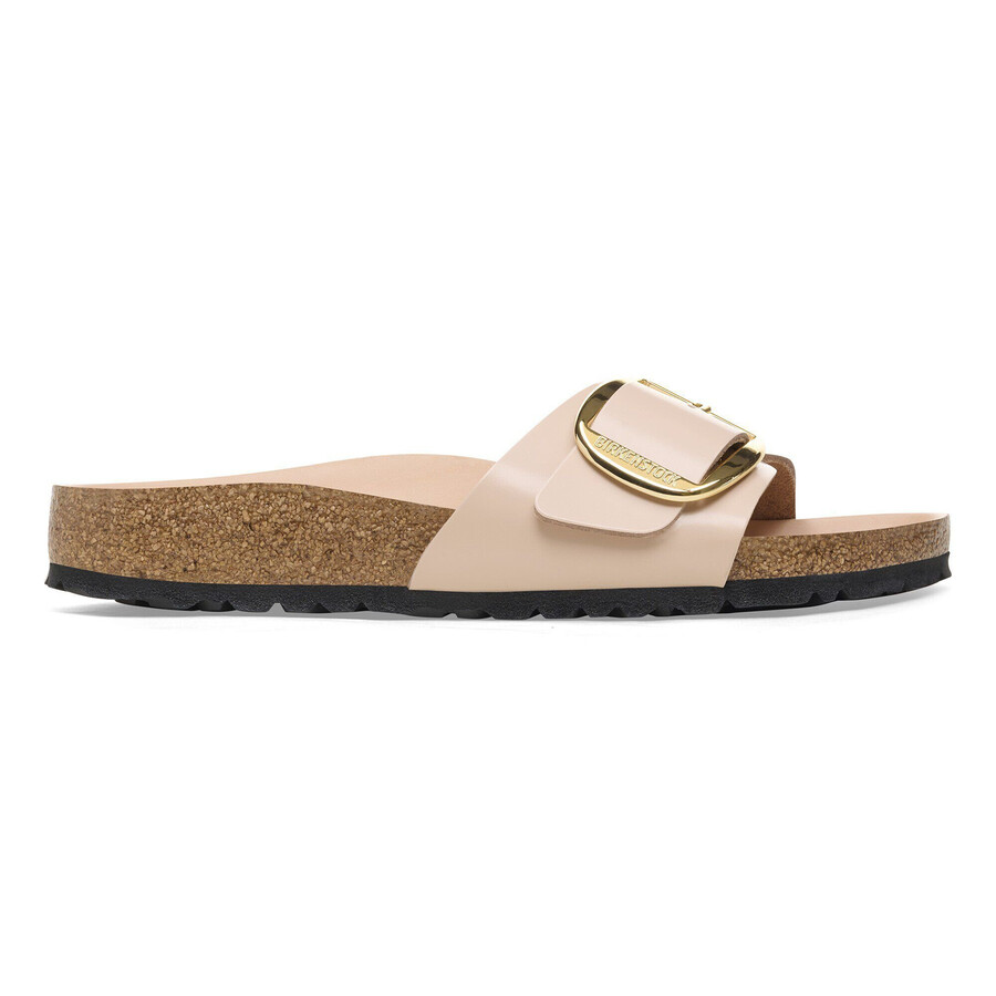 madrid big buckle natural leather patent