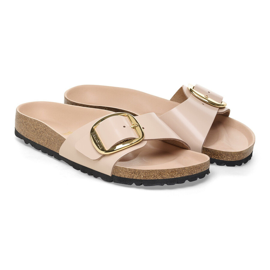 madrid big buckle natural leather patent