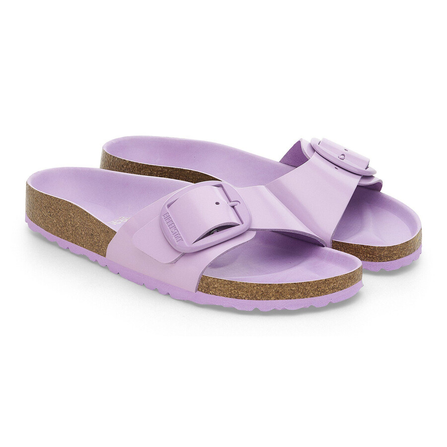madrid big buckle natural leather patent
