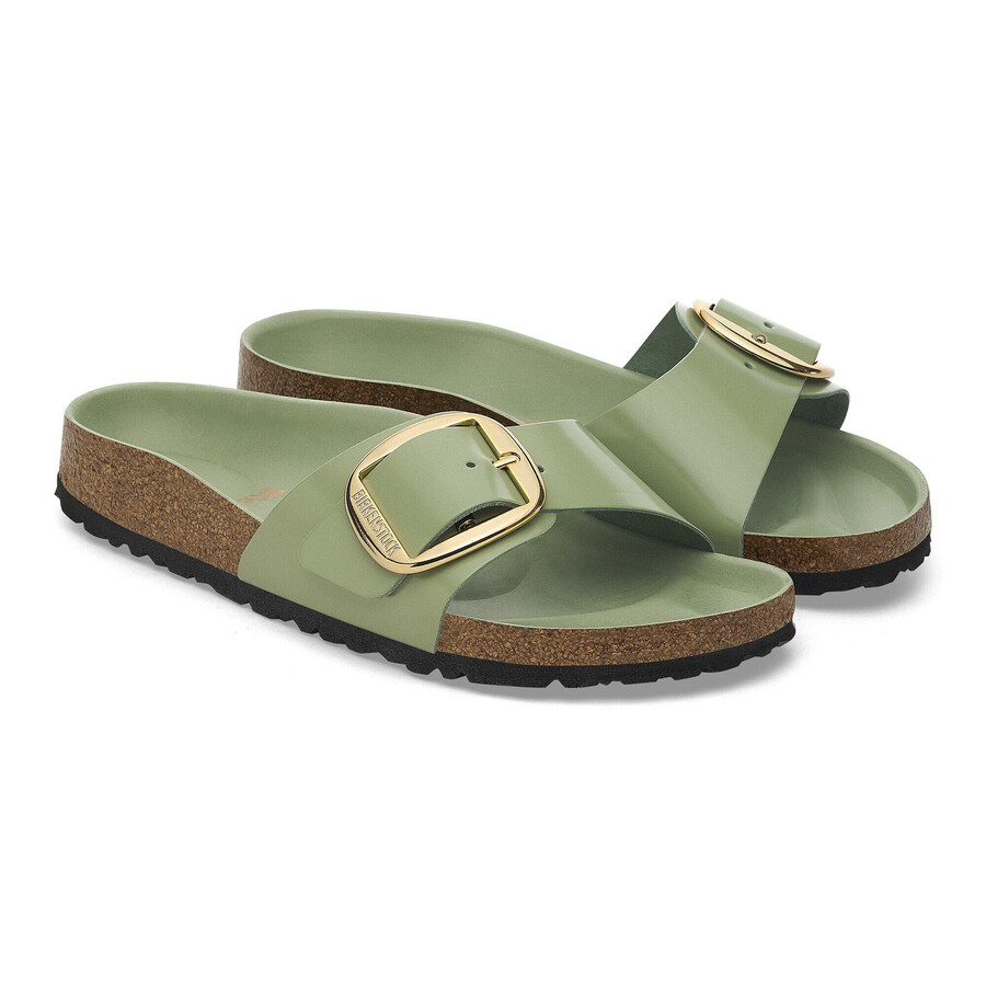 madrid big buckle natural leather patent
