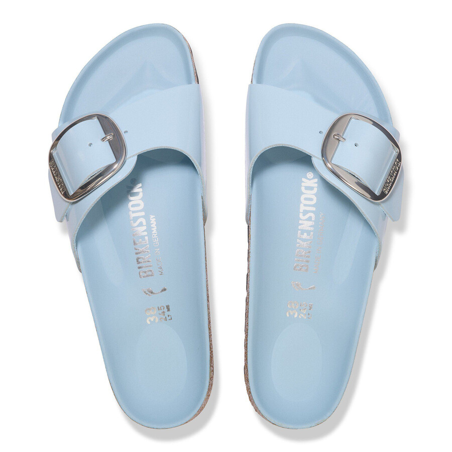 madrid big buckle natural leather patent