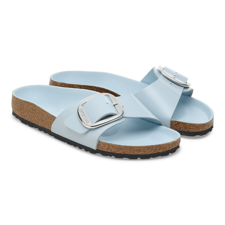 madrid big buckle natural leather patent