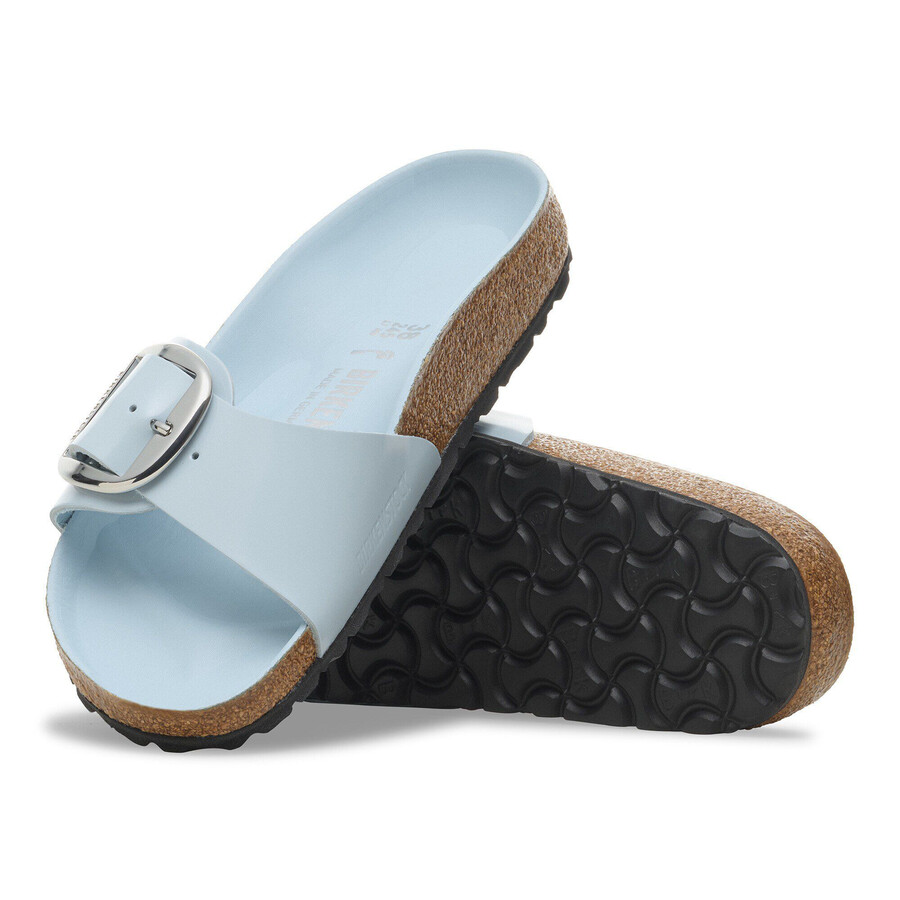 madrid big buckle natural leather patent