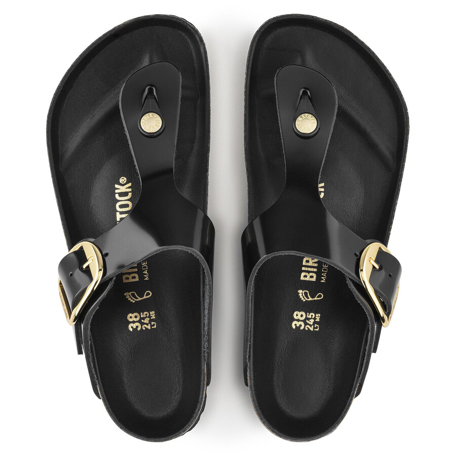 gizeh big buckle natural leather patent